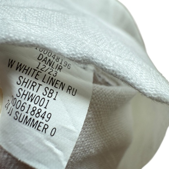 Janie and Jack Boy’s White Linen Button Up Shirt Sz 5 Lightweight Casual Beach - Picture 9 of 9